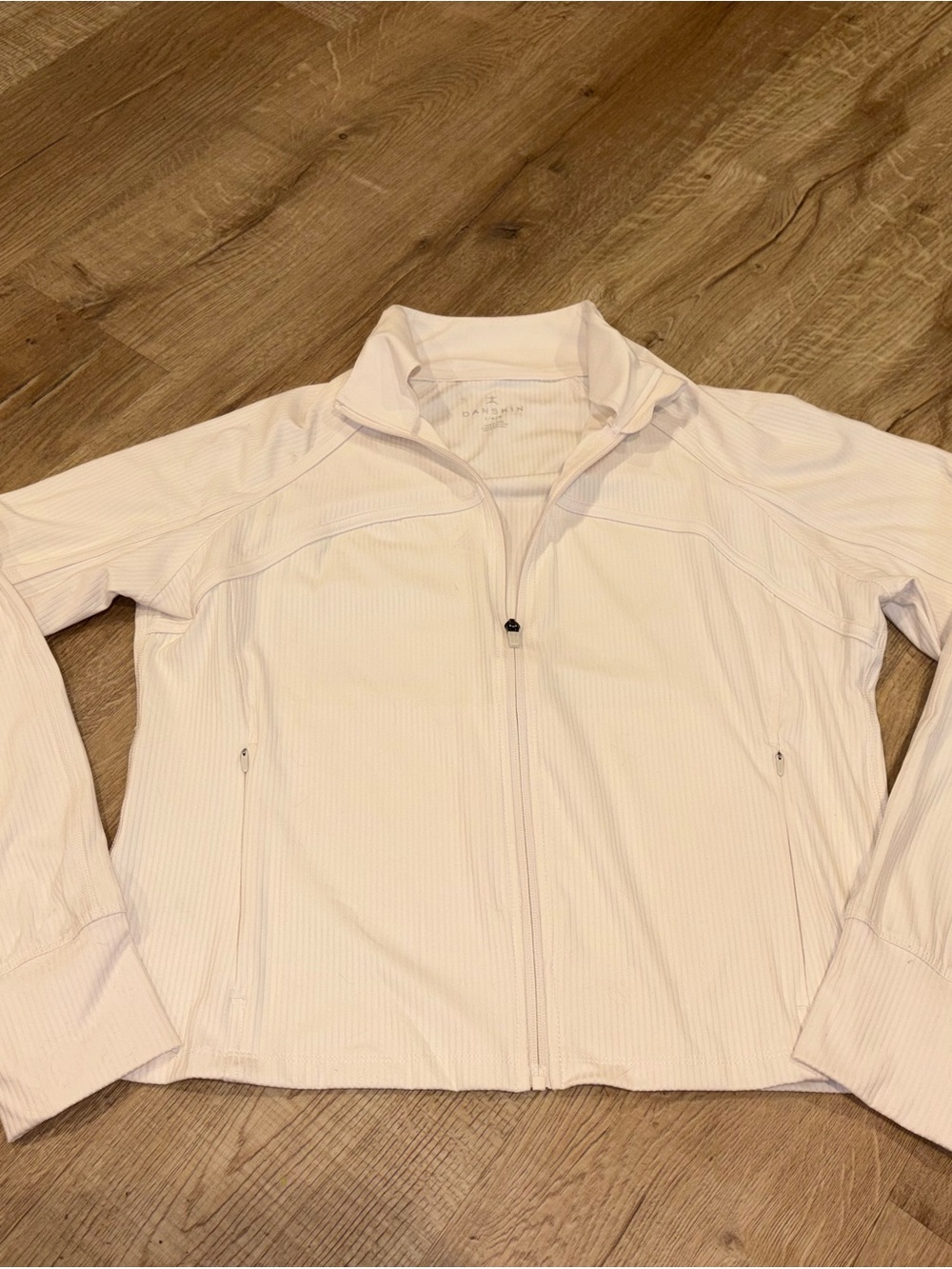 Danskin Cream White Full-Zip Athletic Jacket